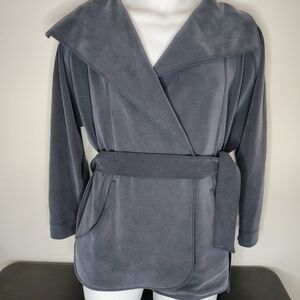 Lululemon Softstreme Belted Wrap Jacket Charcoal Gray Black XS/S